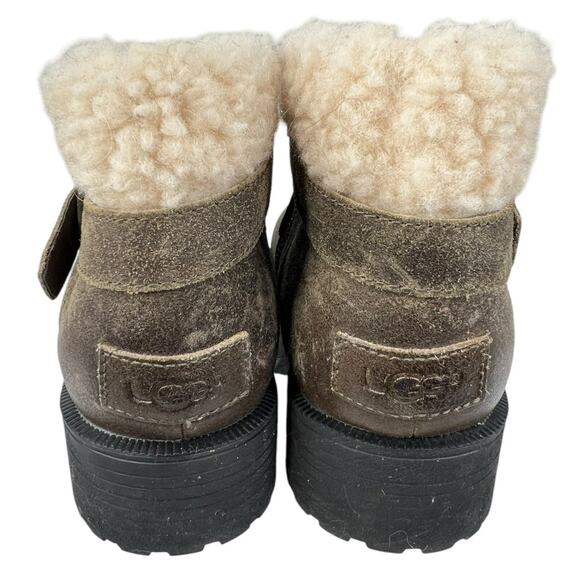 UGG Women’s Benson Brown Leather Casual Winter Boot Size US 10 - Picture 8 of 11